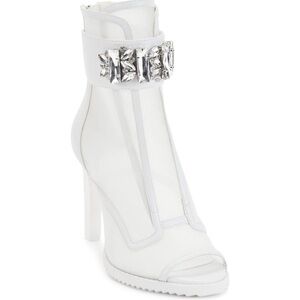 KARL LAGERFELD Women's Blayze Peep-Toe Heeled Fashion Bootie Stud Embellishments